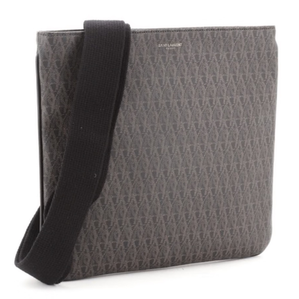 SAINT LAURENT
Monogram Canvas Flat Messenger Bag